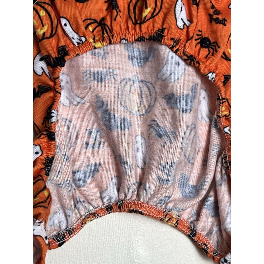 Party Dog Pajamas S/P Halloween Orange Black Pumpkin Ghost Dog Collar Gear Zone - Picture 10 of 16